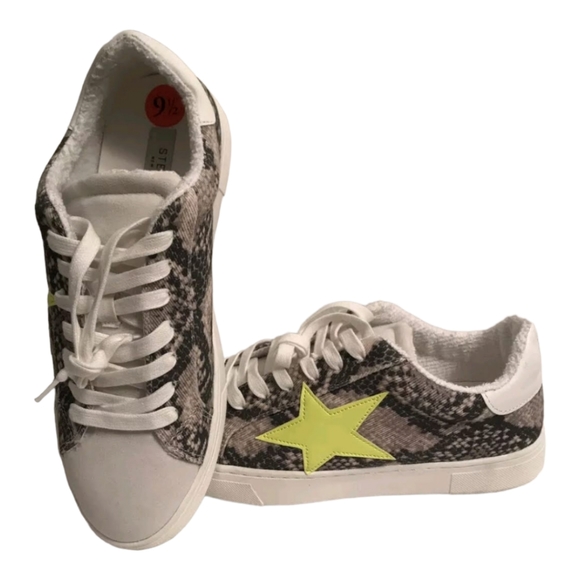 Steven By Steve Madden Shoes - Steve Madden Snake Skin Neon Star Sneakers